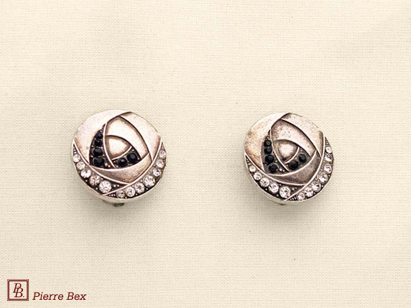Pierre-Bex Art-Deco earclips with rhinestones 45565-15
