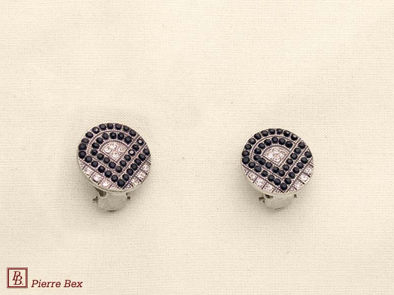 Pierre-Bex Art-Deco earclips with rhinestones 45565-16