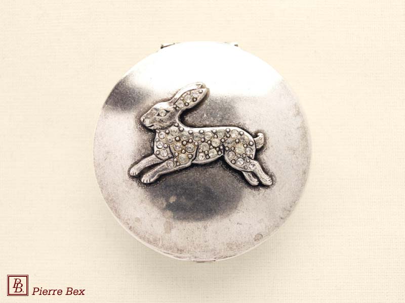 Pierre-Bex Art-Deco Dose mit Straß Kaninchen 45899-14