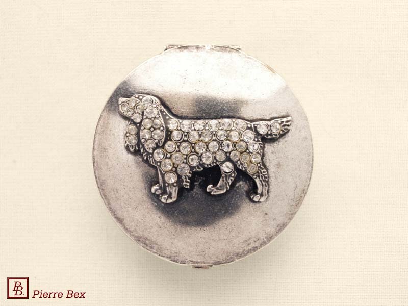 Pierre-Bex Art-Deco Dose mit Straß Hund 45899-19