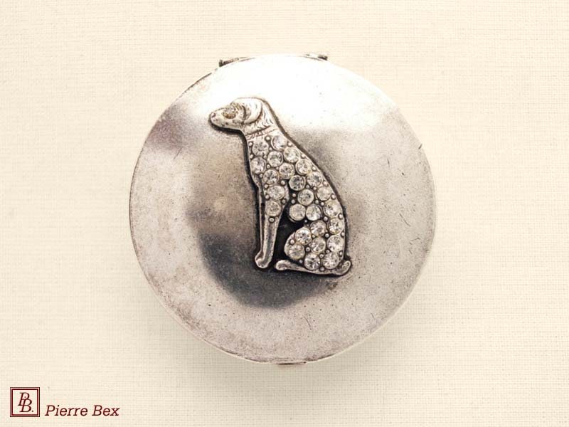 Pierre-Bex Art-Deco Dose mit Straß Hund 45899-33