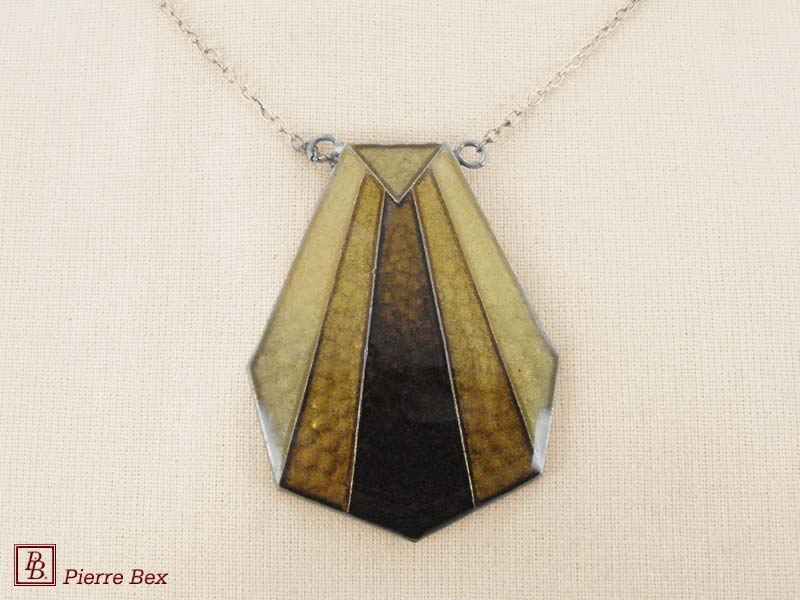 Pierre-Bex Art-Deco enamel necklace 48144-03