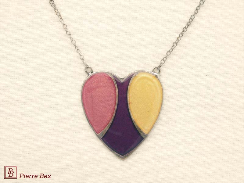 Pierre-Bex Art-Deco enamel necklace heart 48144-05